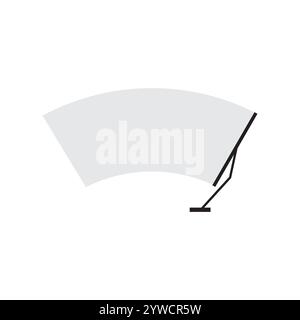 Windshield wiper icon. Simple clean shape. Automotive vector symbol. Minimal design concept. Stock Vector
