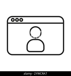 Profile window icon. User avatar interface. Minimalist browser window design. Vector illustration. Stock Vector