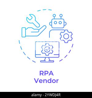 RPA vendor blue gradient concept icon Stock Vector