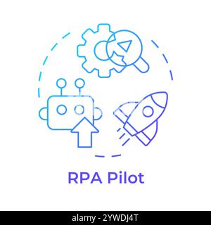 RPA pilot blue gradient concept icon Stock Vector