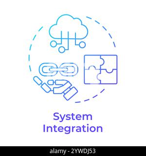 System integration blue gradient concept icon Stock Vector
