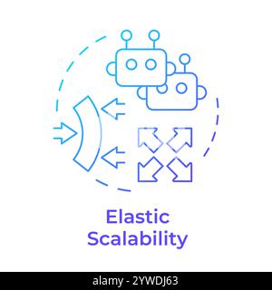 Elastic scalability blue gradient concept icon Stock Vector