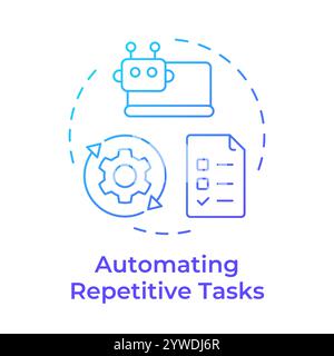 Automating repetitive tasks blue gradient concept icon Stock Vector