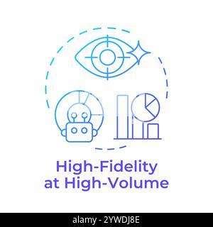 High fidelity at high volume blue gradient concept icon Stock Vector