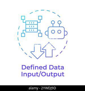 Defined data input and output blue gradient concept icon Stock Vector