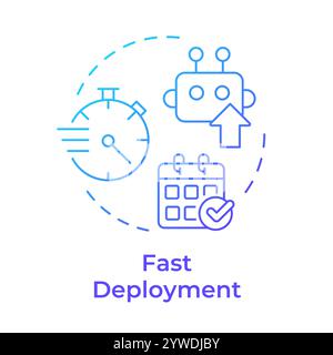 Fast deployment blue gradient concept icon Stock Vector