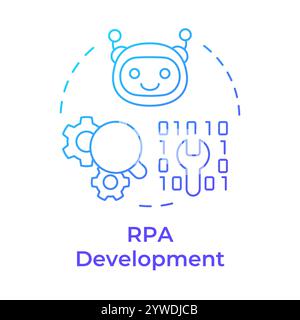 RPA development blue gradient concept icon Stock Vector