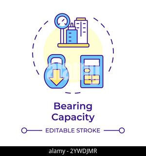 Bearing capacity examination multi color concept icon Stock Vector