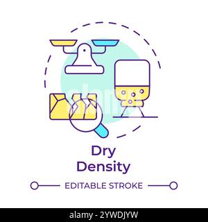 Dry density test multi color concept icon Stock Vector