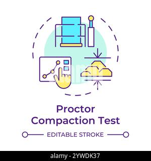Proctor compaction test multi color concept icon Stock Vector
