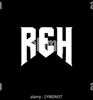 REH letter logo design for technology company. REH logo design black ...