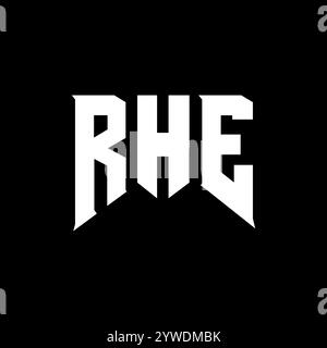RHE letter logo design for technology company. RHE logo design black ...