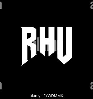RHU letter logo design for technology company. RHU logo design black ...