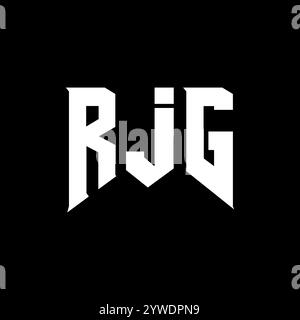 RJG letter logo design for technology company. RJG logo design black ...