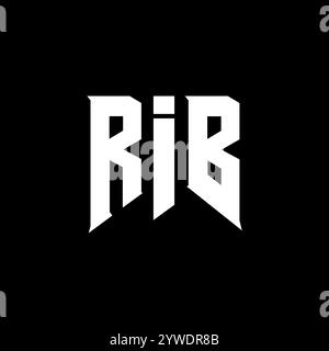 RIB letter logo design for technology company. RIB logo design black ...