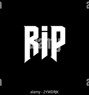 RIP letter logo design for technology company. RIP logo design black ...