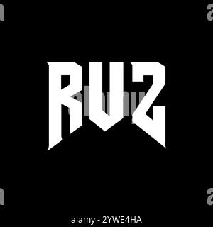 RUZ letter logo design for technology company. RUZ logo design black ...