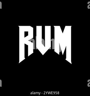 RVM letter logo design for technology company. RVM logo design black and white color combination. RVM logo, RVM vector, RVM design, RVM icon, RVM alph Stock Vector