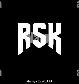 RSK letter logo design for technology company. RSK logo design black ...