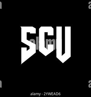 SCU letter logo design for technology company. SCU logo design black ...