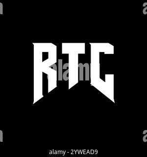 RTC letter logo design for technology company. RTC logo design black and white color combination. RTC logo, RTC vector, RTC design, RTC icon, RTC alph Stock Vector