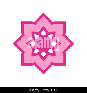Colorful mandala-inspired geometric pattern, ideal for home decor, yoga art, prints, and digital projects. Scalable vector for both web and print use. Stock Vector