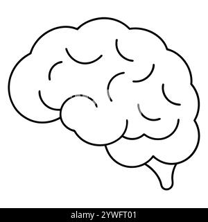 Continuous one line drawing of human brain line art vector illustration Stock Vector