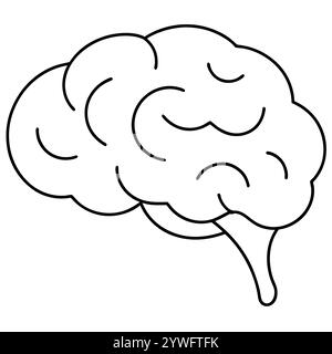 Continuous one line drawing of human brain line art vector illustration Stock Vector