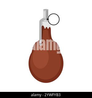 Fried chicken leg grenade. Meat explosion. Stock Vector
