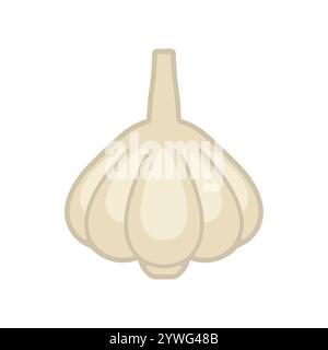 Garlic isolated. Vegetable icon sign. Stock Vector