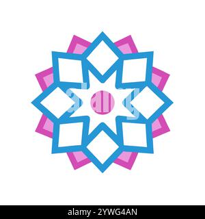 Symmetrical Islamic pattern with mandala-style elements, ideal for social media posts, posters, and greeting cards during Ramadan, Eid Stock Vector
