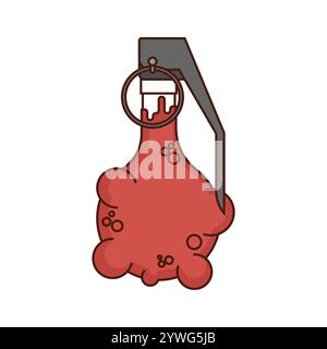 Fried chicken leg grenade. Meat explosion. Stock Vector