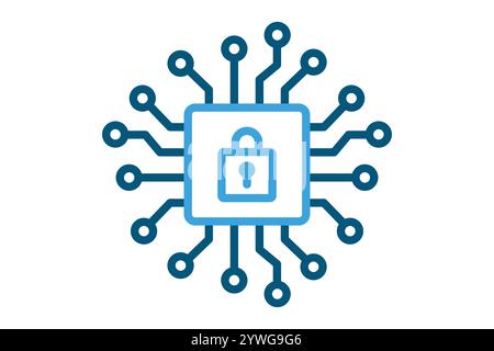 Security icon. line icon style. icon related to network security, IT. network elements vector illustration Stock Vector