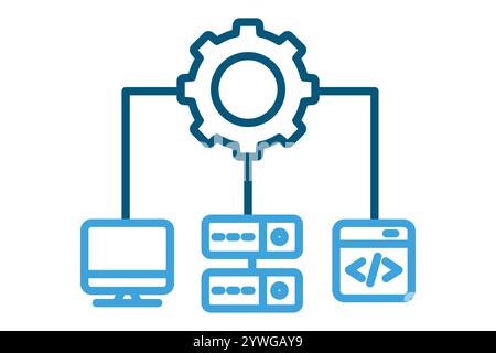 IT infrastructure icon. line icon style. icon related to technology. IT architecture elements vector illustration Stock Vector