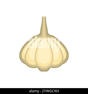Garlic isolated. Vegetable icon sign. Stock Vector