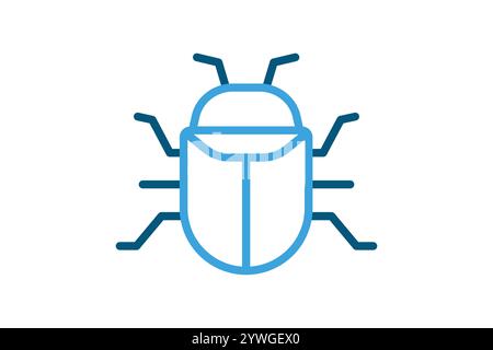 Bug icon. line icon style. icon related to IT. IT architecture elements vector illustration Stock Vector