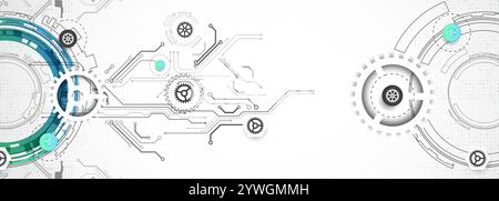 Abstract background. Scientific and technological concept with the use of technical elements formed in the shape of a circle. Vector Stock Vector