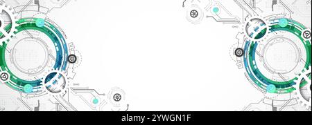 Abstract background. Scientific and technological concept with the use of technical elements formed in the shape of a circle. Vector Stock Vector