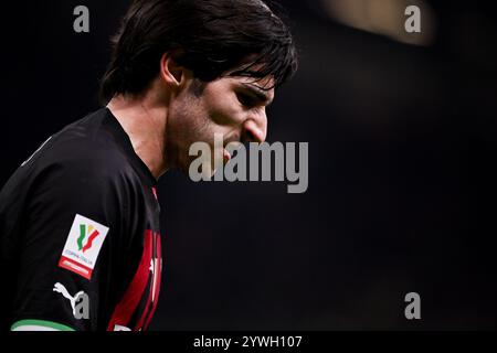 Milano, Italia. 11th Jan, 2023. Foto Marco Alpozzi/LaPresse 11 Gennaio 2023 - Milano, Italia - sport, calcio - Milan vs Torino - Coppa Italia Frecciarossa 2022/2023 - Ottavi di Finale - Stadio San Siro Nella foto: Sandro Tonali (AC Milan); January 11, 2023 Milan, Italy - sport, calcio - MIlan vs Torino -Frecciarossa Italian Cup 2022/2023 - Round of 16 - San Siro Stadium In the pic: Sandro Tonali (AC Milan); Credit: LaPresse/Alamy Live News Stock Photo