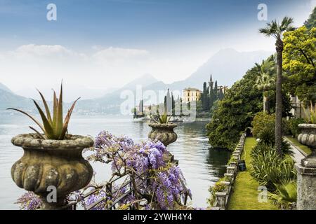 Park, spring, Villa Monastero, Varenna, Province of Lecco, Lombardy, Italy, Europe Stock Photo