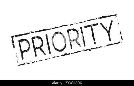 A rubber stamp with the word PRIORITY. Used to indicate that a particular piece of mail or package should be handled as a priority by postal services. Stock Vector