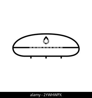 Flood Sensor  black line icon. Vector isolated element. Editable stroke. Stock Vector