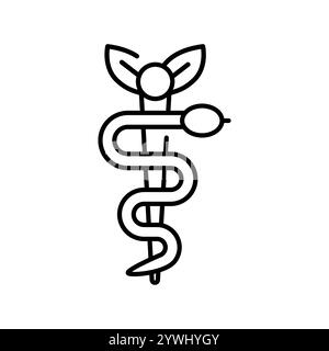 Biomedicine black line icon. Vector isolated element. Editable stroke. Stock Vector