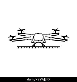 Drone color line icon. Smart agriculture. Vector isolated element. Editable stroke. Stock Vector