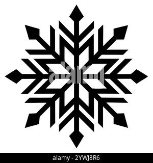 Snowflake icon. Christmas and winter theme. Simple flat black