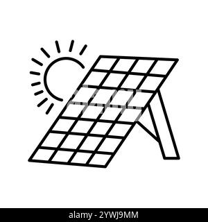 photovoltaic cells solar panel line icon vector illustration Stock ...