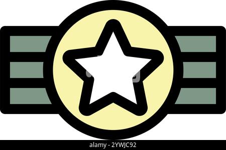 Military honor medal symbol - Military icon. Stock Vector