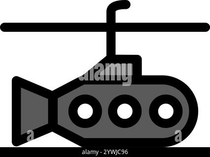 Military submarine symbol - Military icon. Stock Vector