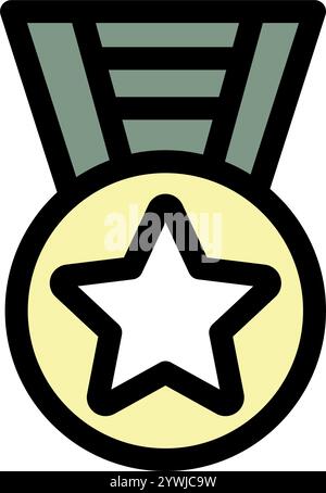 Military honor medal symbol - Military icon. Stock Vector