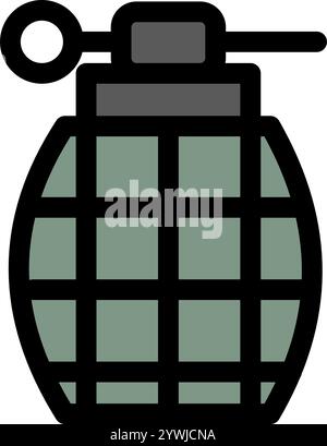 High explosive grenade symbol - Military icon. Stock Vector